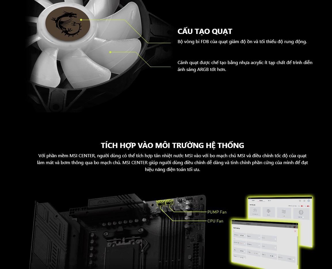 Tản nhiệt nước AIO MSI MAG MAG CORELIQUID E360 WHITE