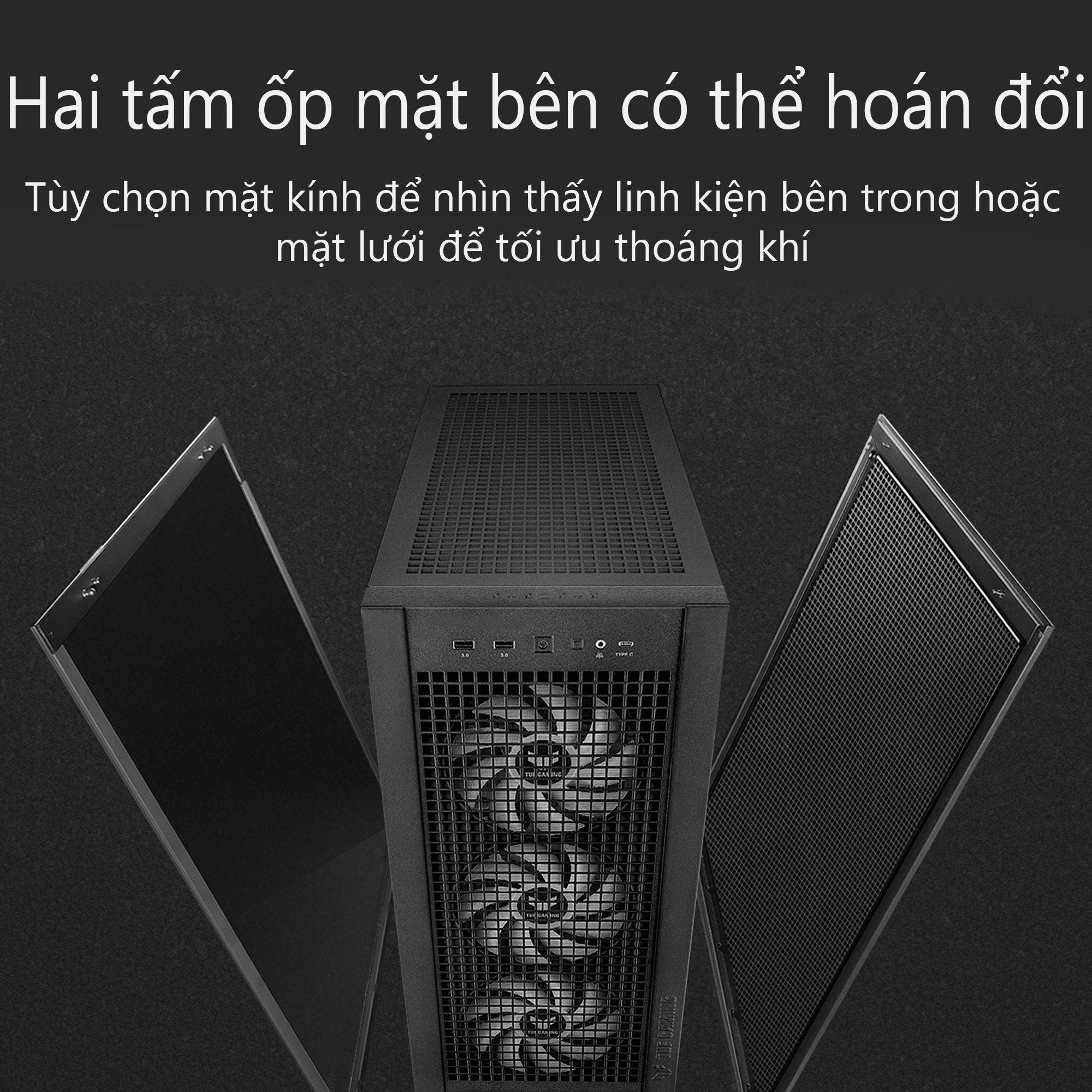Vỏ Case Asus TUF Gaming GT302 ARGB Black (eATX/Full Tower/ Màu Đen) 