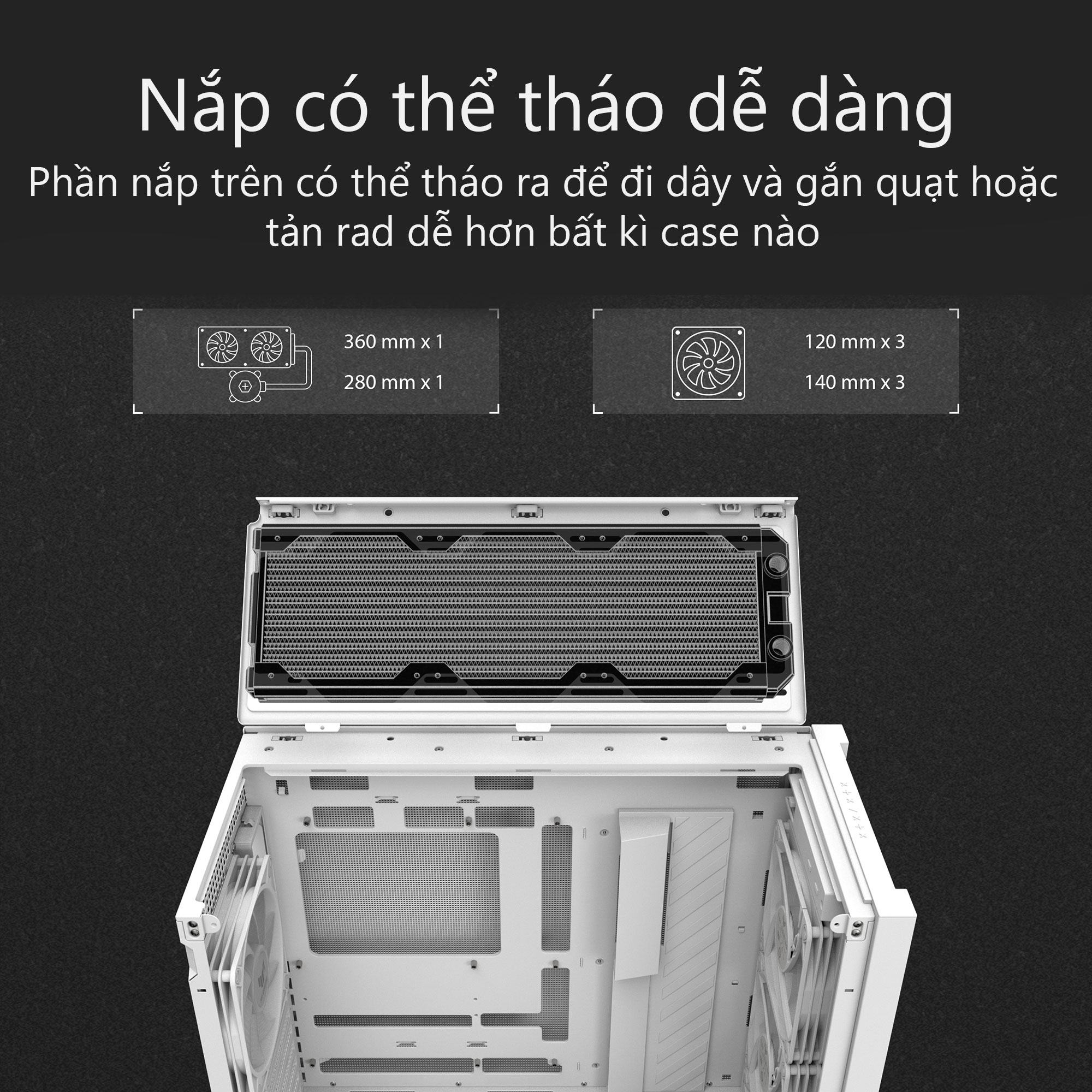 Vỏ Case Asus TUF Gaming GT302 ARGB Black (eATX/Full Tower/ Màu Đen) 