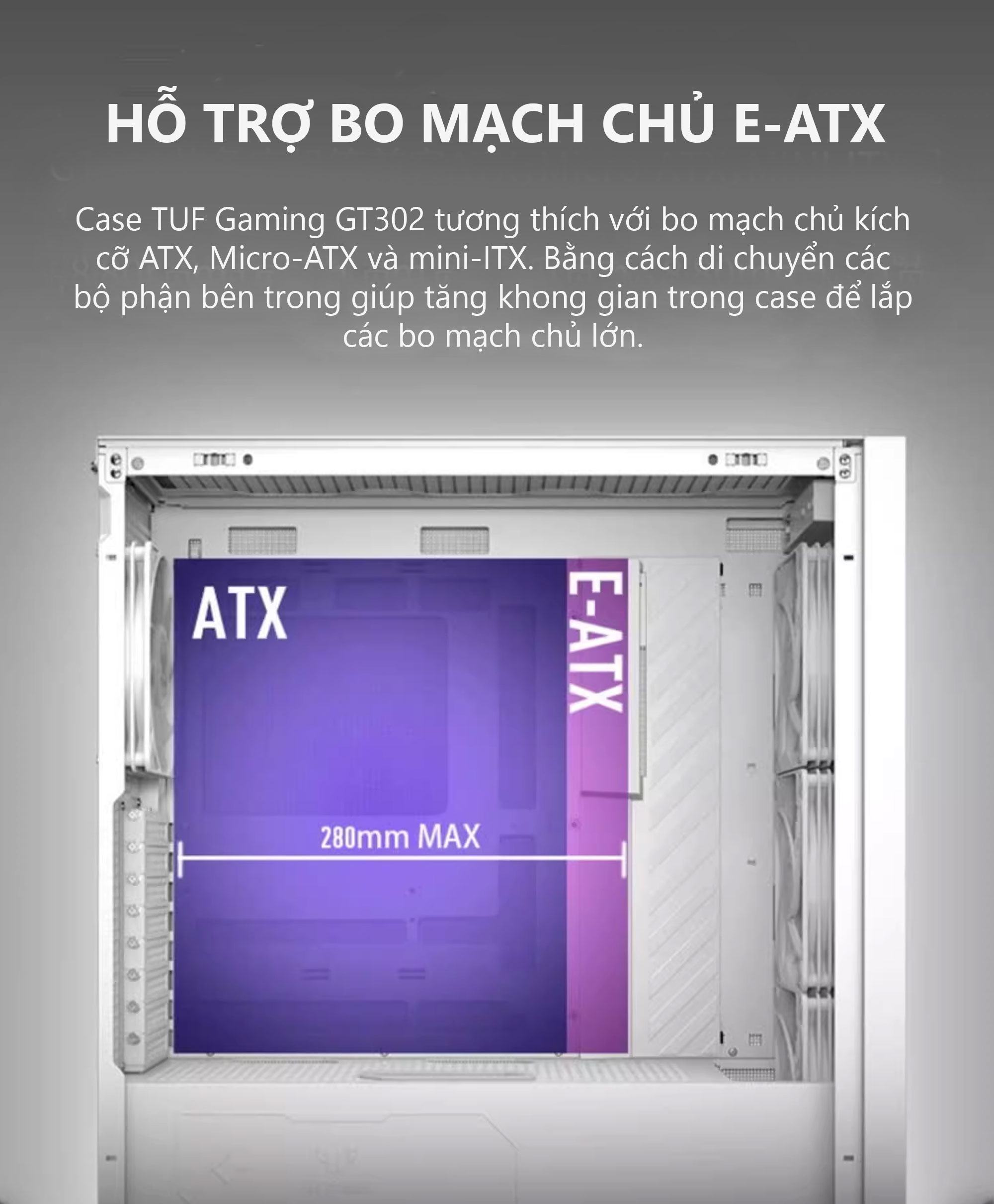 Vỏ Case Asus TUF Gaming GT302 ARGB Black (eATX/Full Tower/ Màu Đen) 