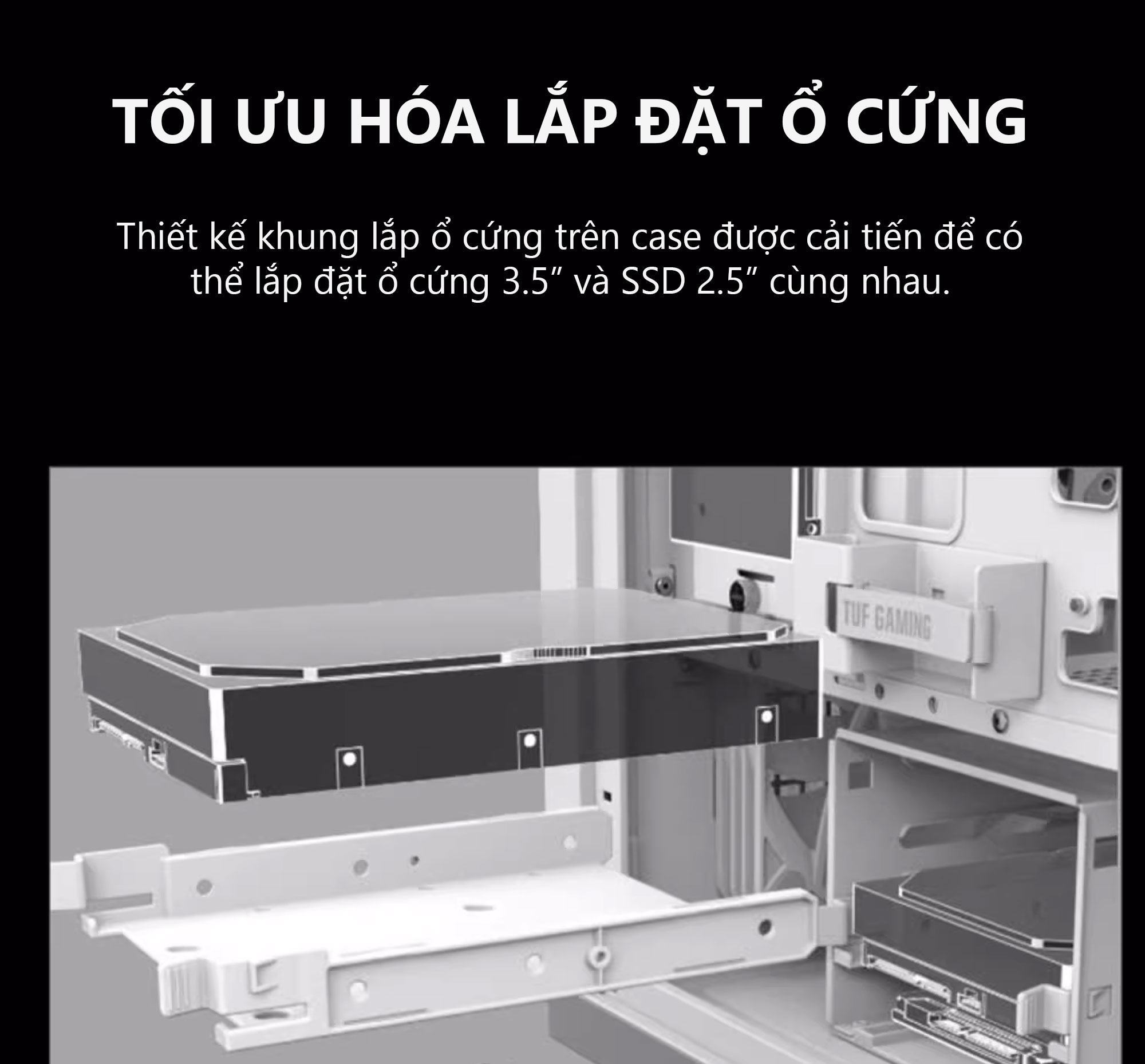 Vỏ Case Asus TUF Gaming GT302 ARGB Black (eATX/Full Tower/ Màu Đen) 