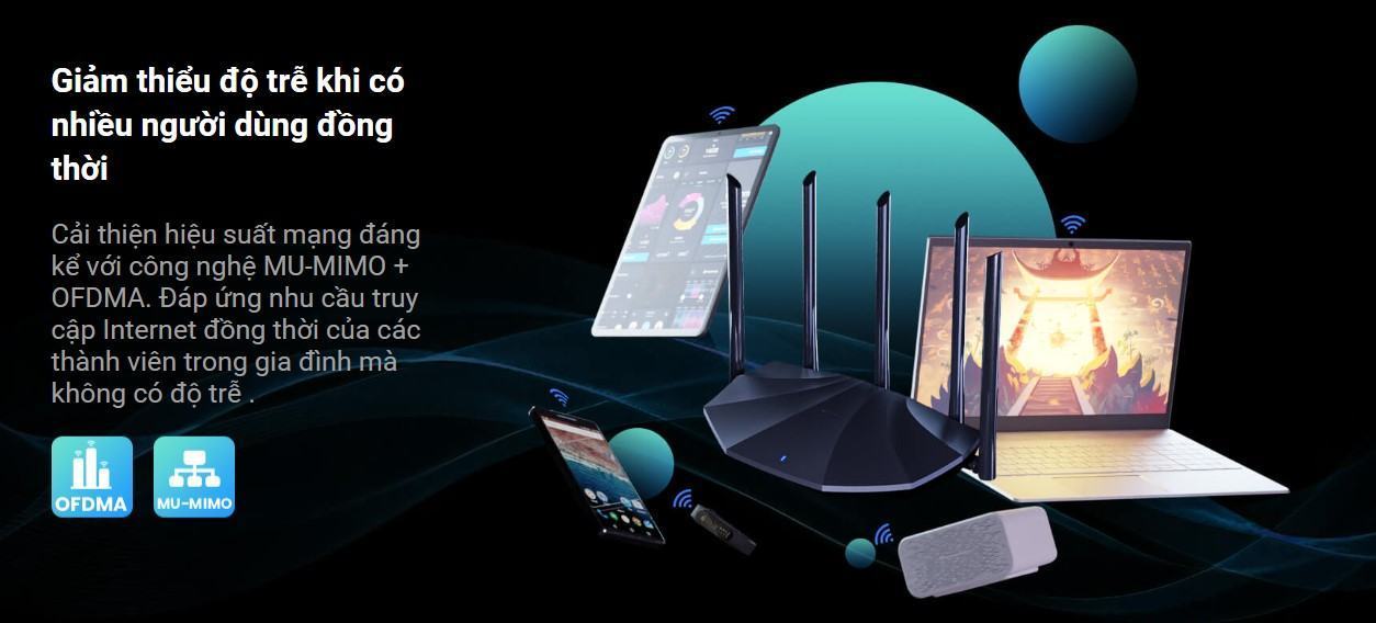 Bộ phát wifi Tenda TX2 PRO Wifi 6 Tốc độ AX1500Mbps 