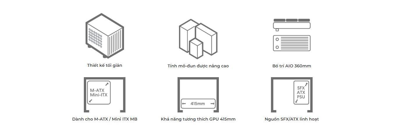 Vỏ case Lian Li A3 - Black Wood (mATX/Mid Tower/Màu Đen)