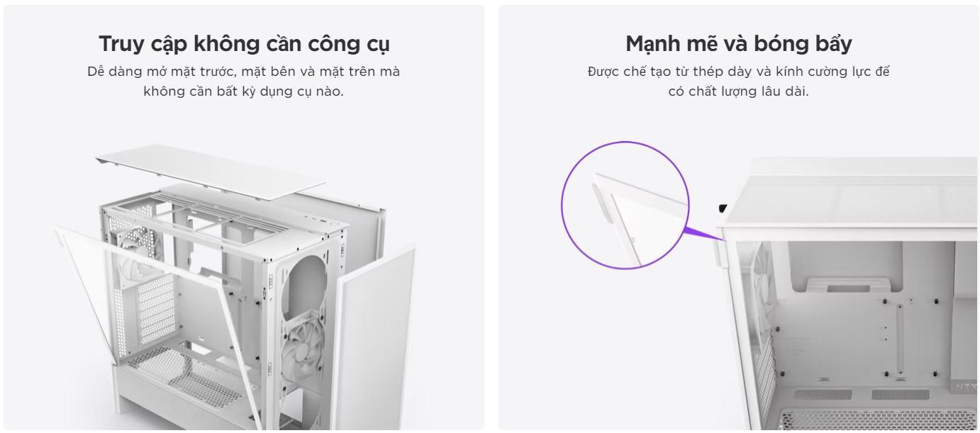 vo-may-tinh-nzxt-h5-2024-flow-black-atx-mid-towerx4 Chất lượng hoàn thiện cao cấp